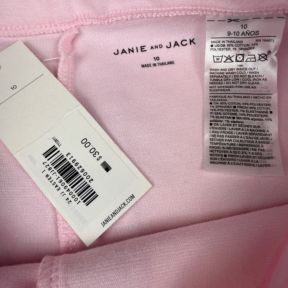 NWT Janie‎ and Jack Girls Pink Cotton Blend Leggings Button Ankle Detail Size 10 - Picture 3 of 4